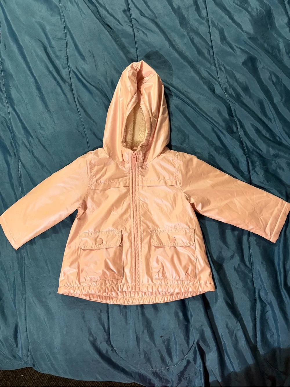 Carter's Pale Pink Hooded jacket with Sherpa Lining